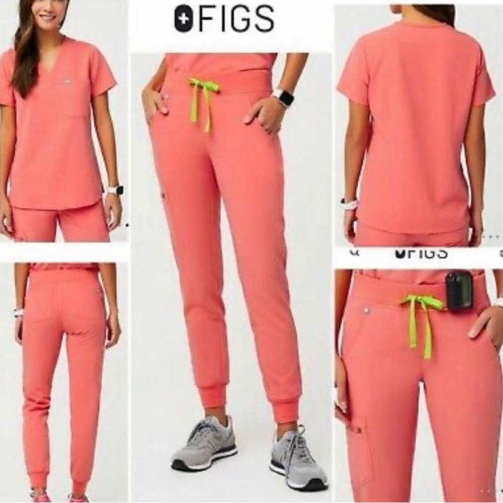 Figs Limited Edition Hot Coral scrub set